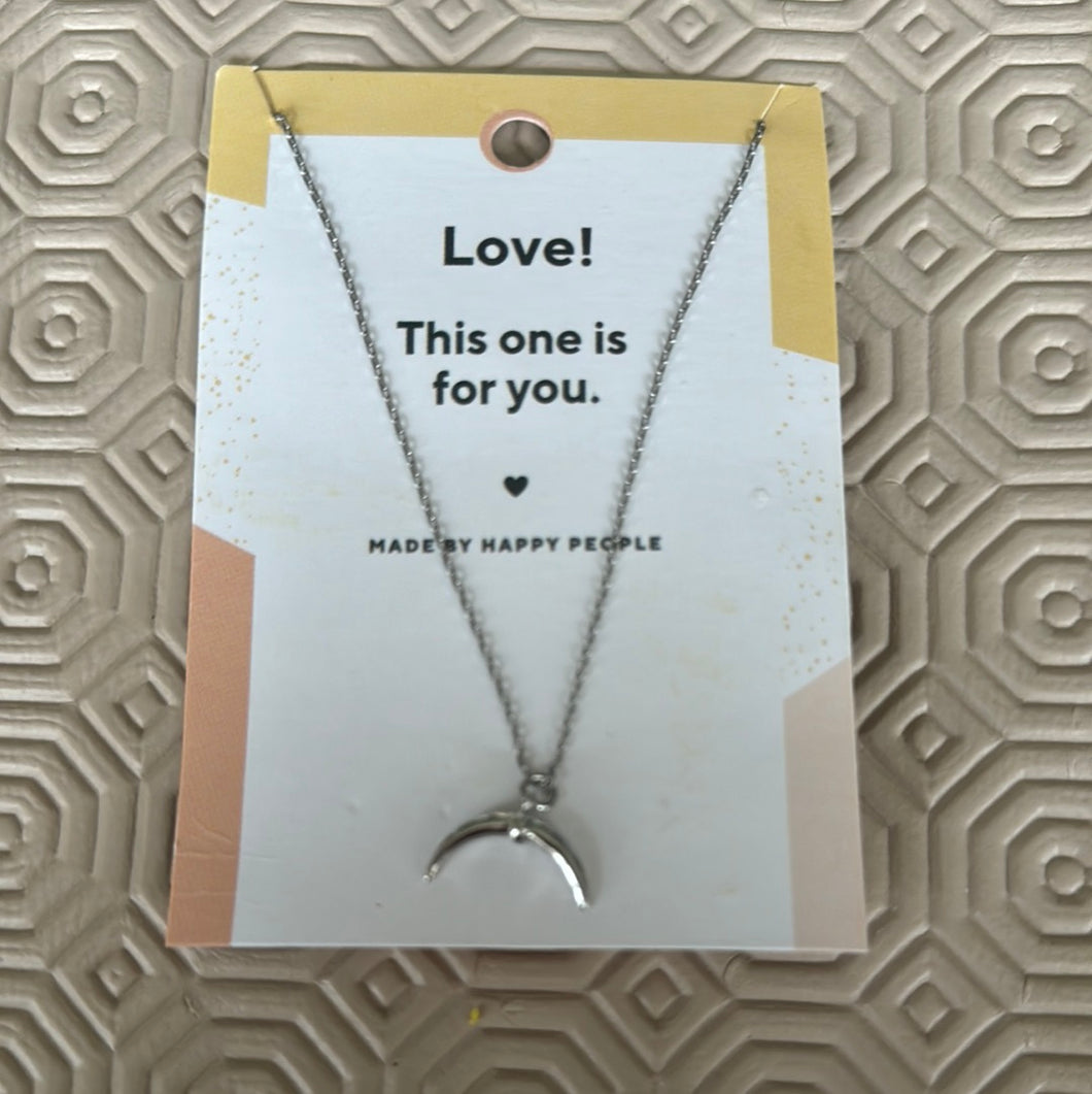 Love Dainty Moon Clasp Necklace Attracting Love, Commitment and Heart Chakra Statement Intention Jewellery