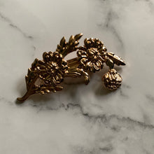 Load image into Gallery viewer, Law Of Attraction Flower Gold Hair pin for Manifesting Success and Joy Faux Pearl Fashion Statement Intention Jewellery