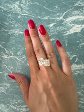 Load image into Gallery viewer, Love Rhinestone Intention Ring pink and gold To Manifest Love, Happiness and Commitment Double Stones