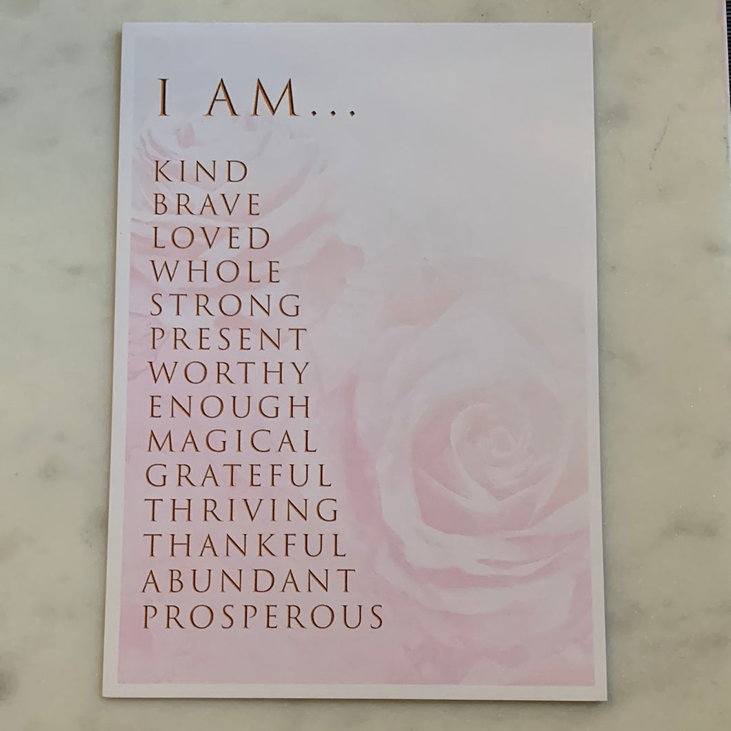 I am Abundant, Brave, Loved, Whole, Strong Affirmation Card