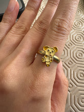 Load image into Gallery viewer, Love & Loyalty manifesting bear intention ring adjustable