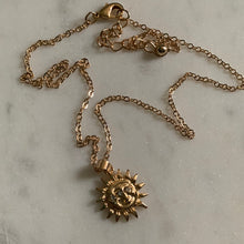 Load image into Gallery viewer, Sun Love Intention Pendant Gold for Attracting Love, Commitment and Heart Chakra, Solar Plexus Statement Intention Jewellery
