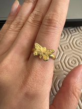 Load image into Gallery viewer, Alexis Love life transformation butterfly gold ring adjustable for Manifesting love, Commitment Stability and Security