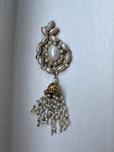 Load image into Gallery viewer, Ward Evil Eye Intention Tassel Gold Black Beaded Ornament for Removing Negativity, Blockages and Evil Eye Handmade Beaded Decor