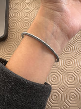 Load image into Gallery viewer, Make a wish Manifest Your Wish Tie Intention grey and silver bangle to manifest your wish