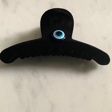 Load image into Gallery viewer, Manifest Evil Eye Protection Crochet Blue Intention Hair Claw Jaw Clip