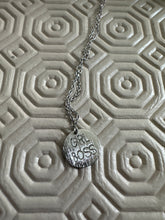 Load image into Gallery viewer, Law Of Attraction GIRL BOSS Dainty green clasp necklace for manifesting dreams Statement Intention Jewellery