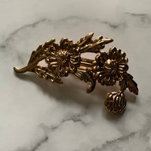 Load image into Gallery viewer, Law Of Attraction Flower Gold Hair pin for Manifesting Success and Joy Faux Pearl Fashion Statement Intention Jewellery