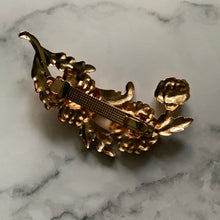 Load image into Gallery viewer, Law Of Attraction Flower Gold Hair pin for Manifesting Success and Joy Faux Pearl Fashion Statement Intention Jewellery