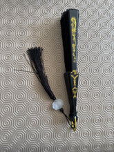 Load image into Gallery viewer, Happiness & Money Lace Black Japanese Intention Tassel Fan Handmade Ornament