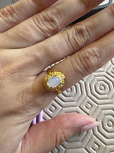 Load image into Gallery viewer, Love Rhinestone Intention Ring pink and gold To Manifest Love, Happiness and Commitment 1.5cm inner diameter