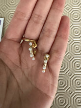 Load image into Gallery viewer, White hoop stud earrings with faux pearls for Removing Obstacles, Problems & Blockages