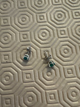 Load image into Gallery viewer, Protection green onyx silver studs earrings for attracting Love, Commitment, Strong Relationships Intention Spiritual Cleansed Saged