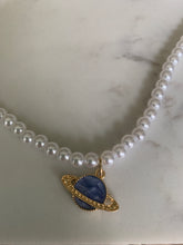Load image into Gallery viewer, Hair, Nails, Skin Beauty Intention Faux Pearl Saturn Necklace Unique for Boosting Looks, Confidence, Body Image, Self Esteem