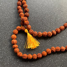 Load image into Gallery viewer, EXTREMELY LUCKY Rudraksha Prayer Beads 108 Mala Religious Handmade Spiritual Meditation bead Gemstone Chakra Intention Jewellery Gift Intention