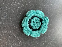 Load image into Gallery viewer, GOAL Weight Intention Manifesting Blue Crochet Flower Charm for Your Weight Goal
