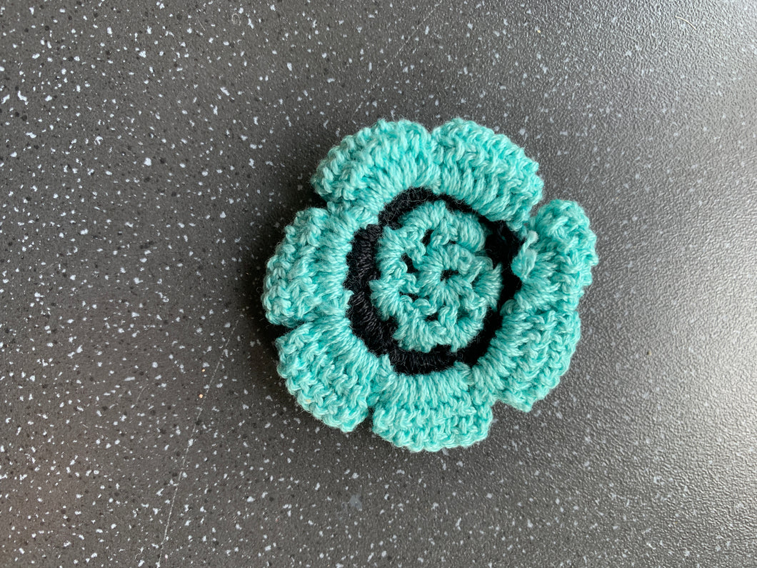 GOAL Weight Intention Manifesting Blue Crochet Flower Charm for Your Weight Goal