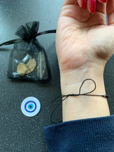 Load image into Gallery viewer, Evil Eye & Protection Manifesting BUNDLE Black (Tie Bracelet, Garlic Pouch and Intention Card)