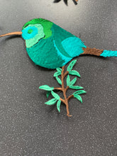 Load image into Gallery viewer, Remove Black Magic Take Away Spells and Absorb Intention Embroidered Bird for Protection & Success Embroidery Bird on Branch