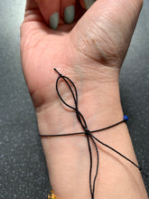 Load image into Gallery viewer, Evil Eye Blue Beaded Intention Tie Manifesting Bracelet to Protect You from negative energies & blockages