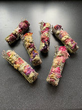 Load image into Gallery viewer, Sage Smudge Stick With Dried Flowers & Lavender for Protection & Cleansing You & Your Space
