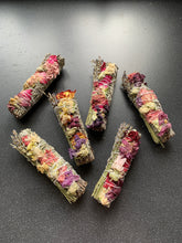 Load image into Gallery viewer, Manifest Your Specific Person Sage Smudge Stick With Dried Flowers & Lavender for Love Twin Flame / Soulmate Protection Healing, Relationships