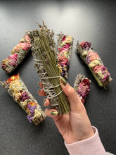 Load image into Gallery viewer, Manifest Your Specific Person Sage Smudge Stick With Dried Flowers & Lavender for Love Twin Flame / Soulmate Protection Healing, Relationships