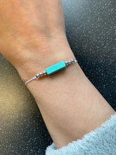 Load image into Gallery viewer, Peace & Healing Turquoise Blue Crystal Intention Manifesting Tie Bracelet