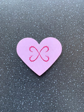 Load image into Gallery viewer, Twin Flame Union & Success Hand Embroidered Intention Love Heart Manifesting Card