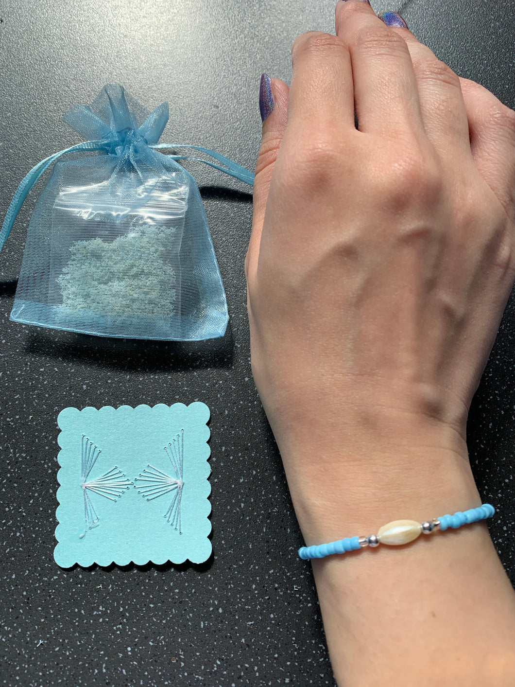 Get Your Ex Back Manifesting BUNDLE for Past Lover Blue (Tie Bracelet, Pouch and Intention Card)