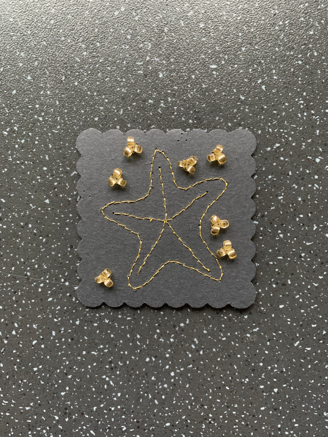 Manifest Your Wishes Star Beaded & Hand Embroidered Intention Card