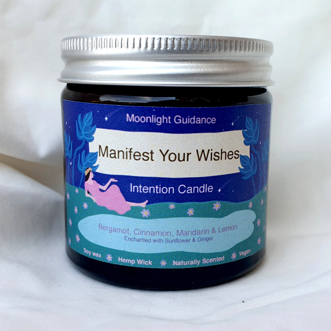 Manifest Your Wishes Intention Candle for Manifesting Your Dreams, Goals, Wishes With Success 60ml