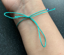 Load image into Gallery viewer, Balance & Harmony Intention Manifesting Tie Bracelet Flow & Good Stability (Yin & Yang) Turquoise Blue