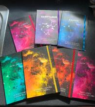 Load image into Gallery viewer, Zodiac Sign Journal Plain Lined Paper Book for Organisation, Studying, Journal, Elastic Planner, Ideas Lists Astrology 21 x 14cm