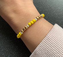 Load image into Gallery viewer, Business Entrepreneur Intention Bracelet for Good Fortune, Goals & Success Spiritually Charged Soft Thread Tie Yellow Bracelet