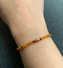 Load image into Gallery viewer, Wheel of Fortune Intention Tie Bracelet Orange Tarot Major Arcana for Fortune & Abundance