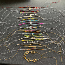 Load image into Gallery viewer, Tarot Advent Calendar Christmas Tree with Affirmation Intention Bracelets Limited Edition Spiritual Handmade Fairy Lights, Tinsel Decoration