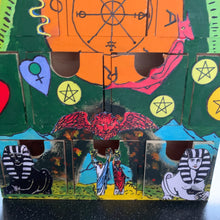 Load image into Gallery viewer, Tarot Advent Calendar Christmas Tree with Affirmation Intention Bracelets Limited Edition Spiritual Handmade Fairy Lights, Tinsel Decoration