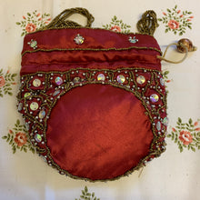 Load image into Gallery viewer, Love Manifesting Embellished Red Bucket Bag with Drawstring & Embellished Handle Purse