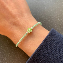 Load image into Gallery viewer, Stress and Peace Intention Bracelet for OCD, Anxiety, Chaos, Conflict Spiritually Charged Green Flower Nature Bracelet Prosperity Auspicious