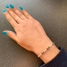 Load image into Gallery viewer, Karma Justice Intention Tie Bracelet Spiritually Charged Black Silver Prosperity Legal Issues and Resolving Things