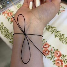 Load image into Gallery viewer, Karma Justice Intention Tie Bracelet Spiritually Charged Black Silver Prosperity Legal Issues and Resolving Things