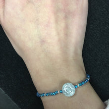 Load image into Gallery viewer, Peace and Inner Stability Blue Intention Tie Bracelet Prosperity Auspicious