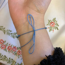 Load image into Gallery viewer, Peace and Inner Stability Blue Intention Tie Bracelet Prosperity Auspicious