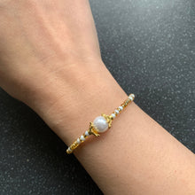 Load image into Gallery viewer, Success Pearl and Gold Bracelet for Accomplishment, Achievement, Luck and Success Intention Bracelet Spiritually Charged Adjustable