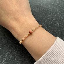 Load image into Gallery viewer, Stay Strong Tiger Eye Spiritually Charged Thread Intention Tie Bracelet for Strength, Courage, Stability and Strength Adjustable Tie Size