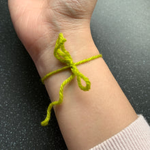 Load image into Gallery viewer, Telepathy Intention Bracelet for Energy to Bring Telepathy, Know What Someone Is Thinking Spiritually Charged Soft Thread Lime Tie Bracelet