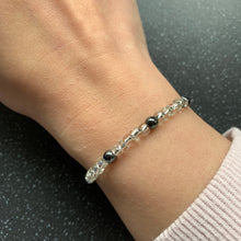 Load image into Gallery viewer, Yoga Bracelet for Energy, Pranayama Vitality, Metabolism, Strength and Confidence Silver Spiritually Charged Soft Tie White Cotton Bracelet