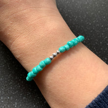 Load image into Gallery viewer, Water: Intention Bracelet for Bringing Flow, Intuition, Charm and Strength In Life Spiritually Charged Soft Thread Tie Turquoise Bracelet