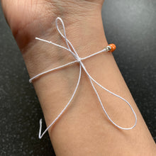 Load image into Gallery viewer, Believe & Receive Motivation Intention Tie Bracelet for Receiving Your Goals, Dreams, Manifesting and Vision Orange Silver Flower Floral Soft Thread Tie Bracelet